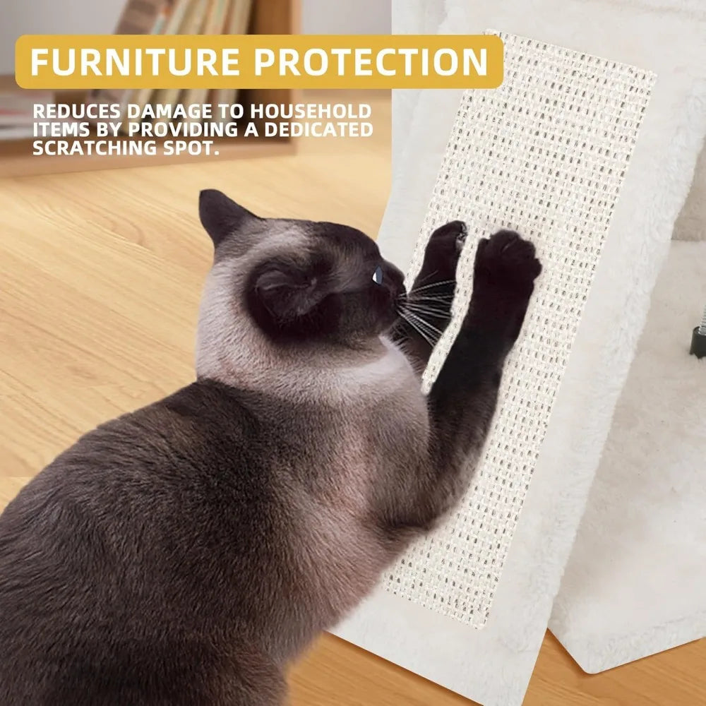 45 Inch Multi Level Cat Tower with Condo Scratching Posts Board and Toys for Indoor Small Spaces Beige