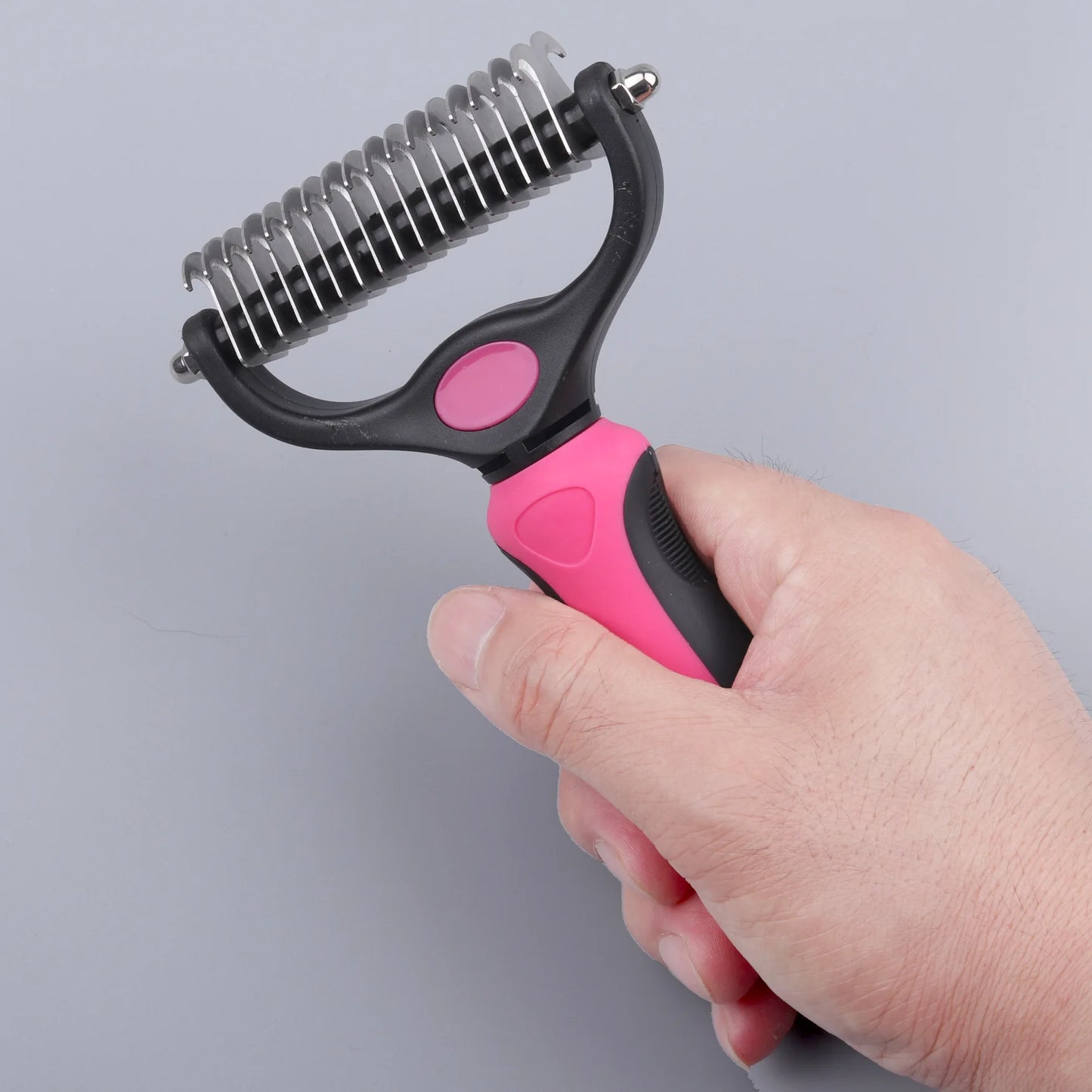 Pet Pro Grooming Tool Pet Grooming Brush, Double Sided Shedding Comb and for Dogs & Cats, Dog Grooming Rakes Tools