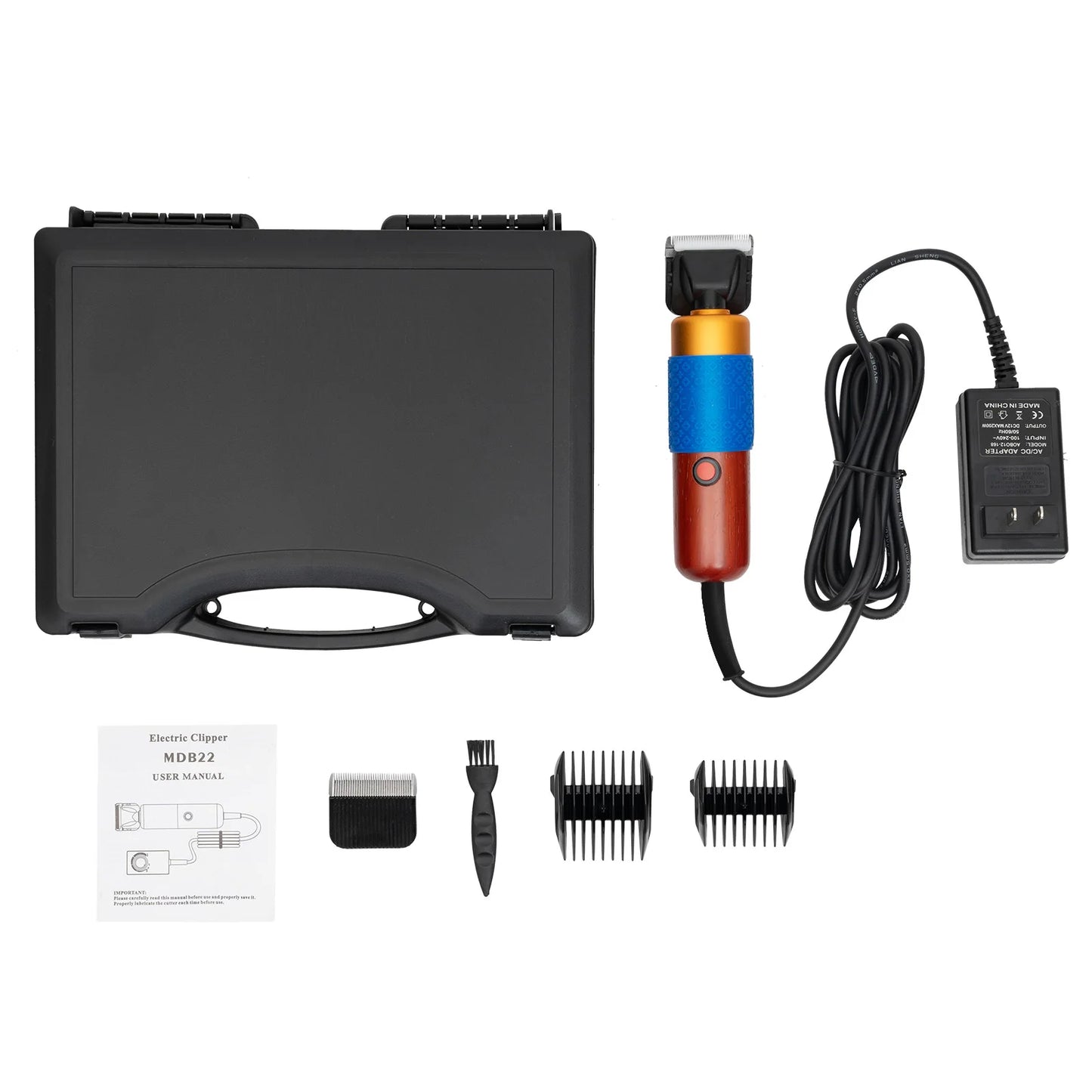 200W Plug-in Sheep Goat Shearer Low Noise Pet Hair Clipper 2000-6600rpm Electric Clipper for Dog Alpaca Rabbit and Trimming Tufted Carpets
