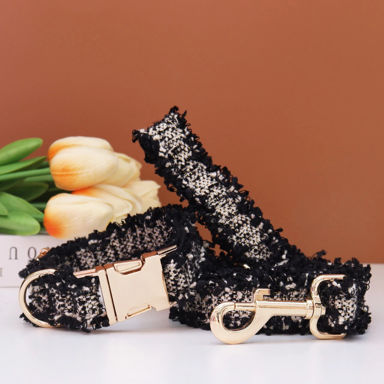 Luxury Personalized Dog Collar Harness Leash Set Custom，dog Collar with Engraved Name Buckle，dog Harness and Leash Set Diy