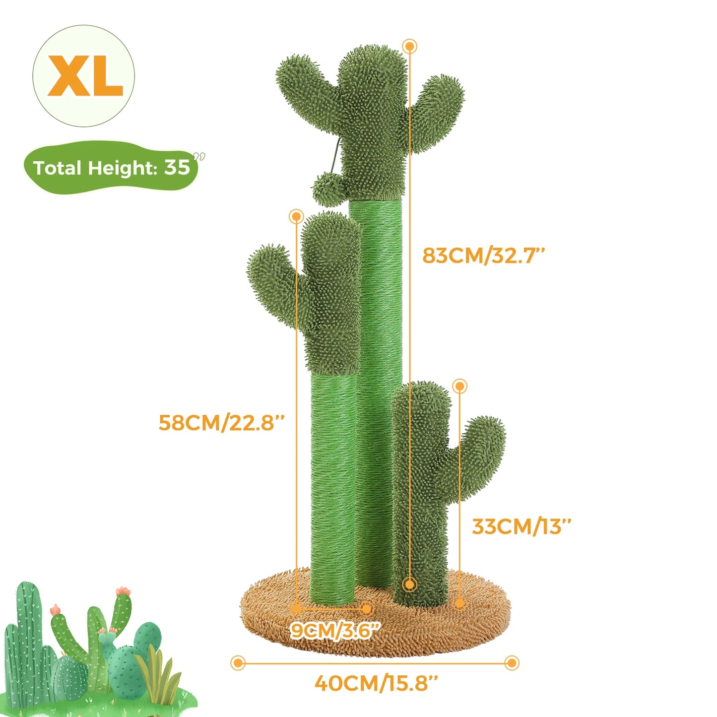 Cactus Cat Tree Small Cat Tower with Spacious Condo,Cozy Hammock,Dangling Ball,Scratching Post Cat Accessories for Indoor Cats