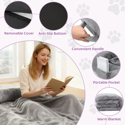 Human Dog Bed for Adults Large Human Size Dog Bed, Orthopedic Design with Removable Cover